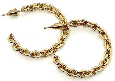 Diane Katzman Gold Chain Hoop Earring