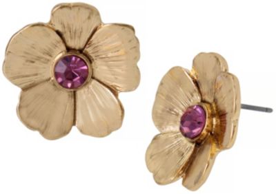 Betsey Johnson Butterfly Love Flower Stud Earrings
